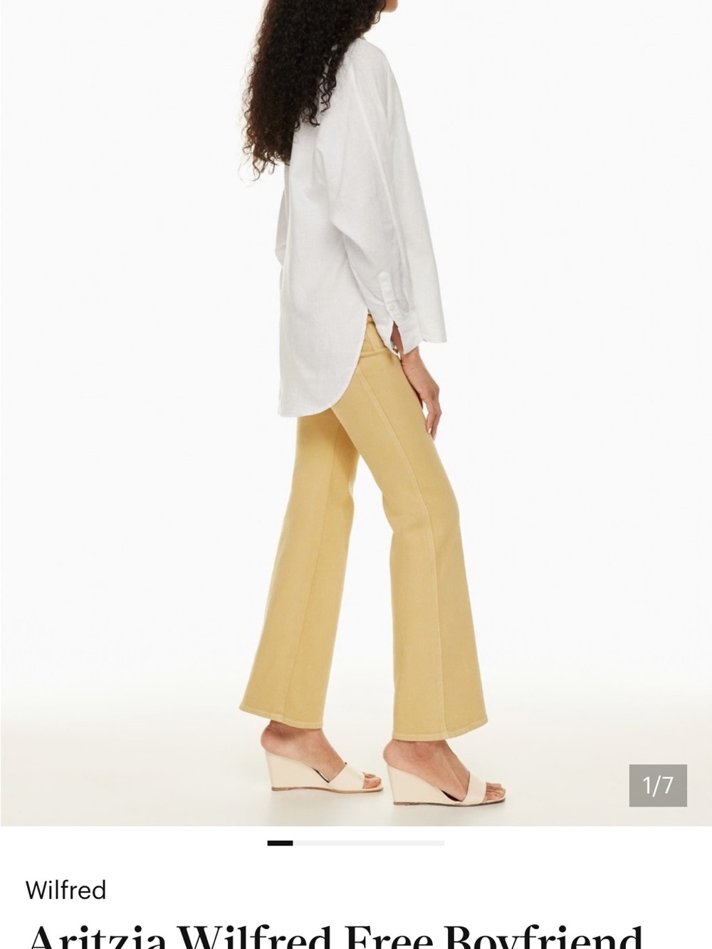 Aritzia Wilfred Free Boyfriend shirt linen